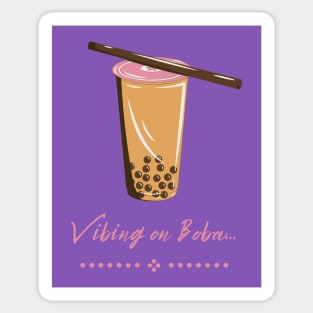 Vibing on Boba Sticker